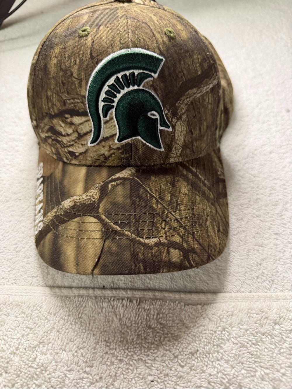 Russell Athletic Realtree Camo Adjustable Hat with Dark Green Logo Patch
